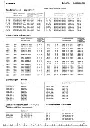 SIEMENS Accessories datasheet pdf Siemens